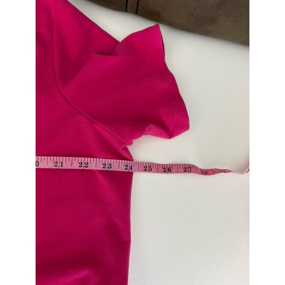 Susan Graver Women’s Shift Dress Pink 1XL Pullover V Neck Short Sleeve Pockets - Picture 8 of 11